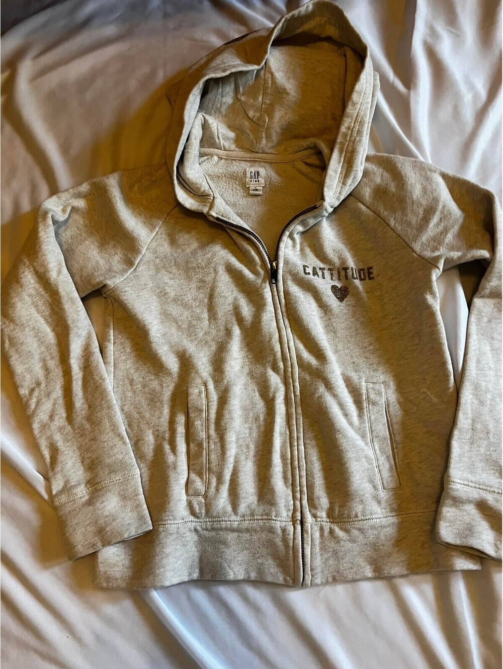 Gap Kids gray zip hoodie girls